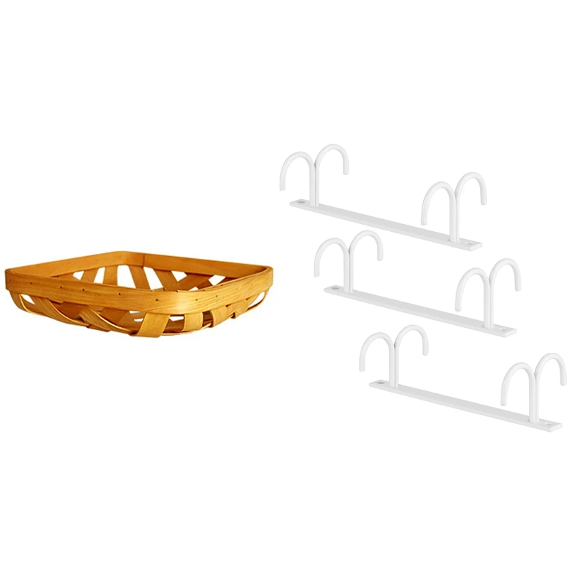 

Mug Rack Under Cabinet - Coffee Cup Holder With Nordic Cedar Woven Wire Basket Egg Basket