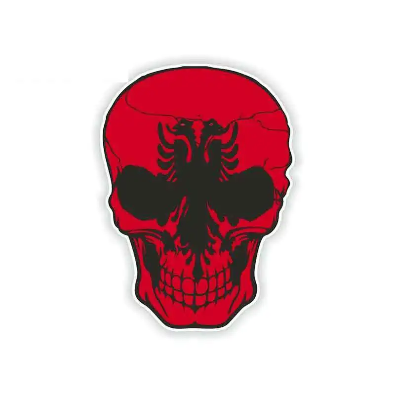 

Personality Decal for Skull Flag of Albania Car Stickers Vinyl Sunscreen Waterproof Auto Accessories Decals JDM,13cm*9cm