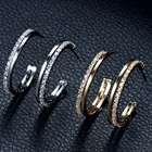 Новинка, модные золотистые серьги-кольца HIBRIDE с прозрачным фианитом для женщин и девушек, Повседневная бижутерия, серьги, подарки