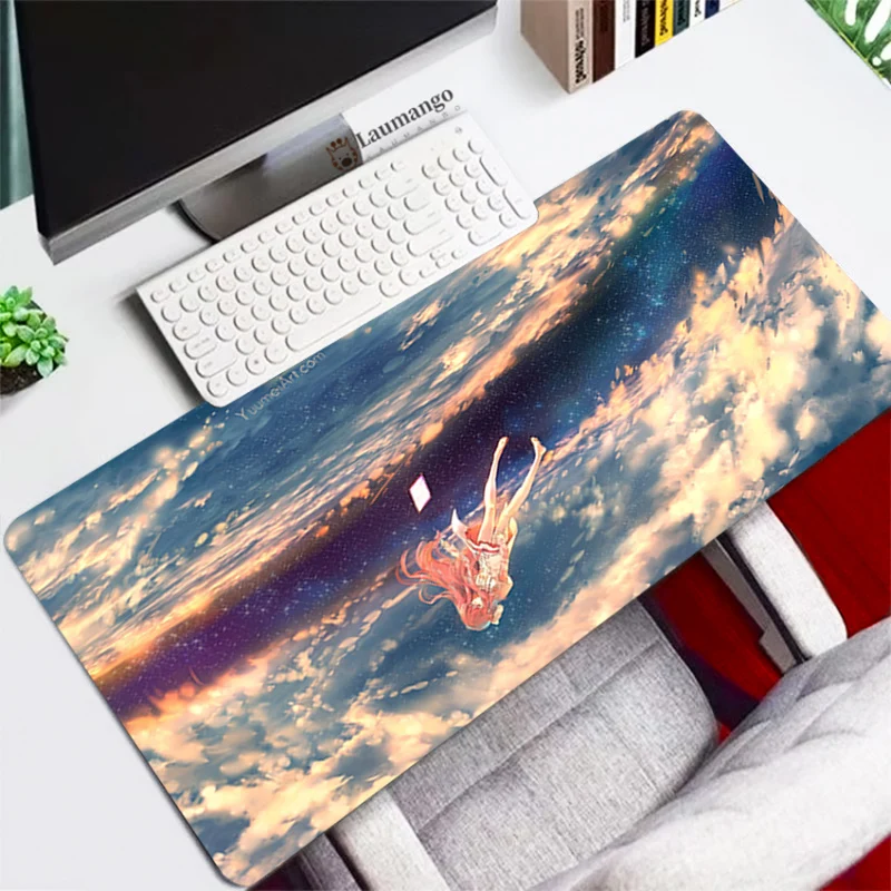 

Anime Mouse Pad 900x400 Gaming Accessories Mousepad Office Notbook Desk Mat Locked Edge Sexy Games PC For LOL Overwatch Desk Mat