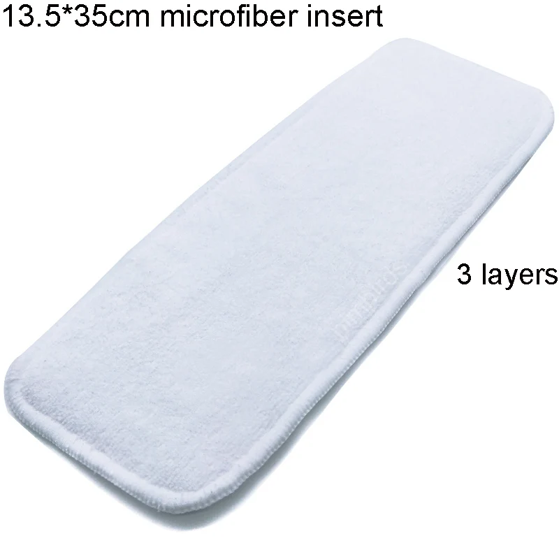 3 layers microfiber Многоразовые моющиеся вставки для подгузников, бамбуковые хлопковые эластичные вставки, вкладыши для детских подгузников, подгузники, угольный вкладыш - Цвет: 3 layers microfiber