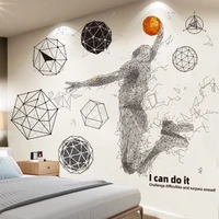 diy playing basketball sports home decor wall art sticker mural decals boys teens living room bedroom wallpaper house decoration