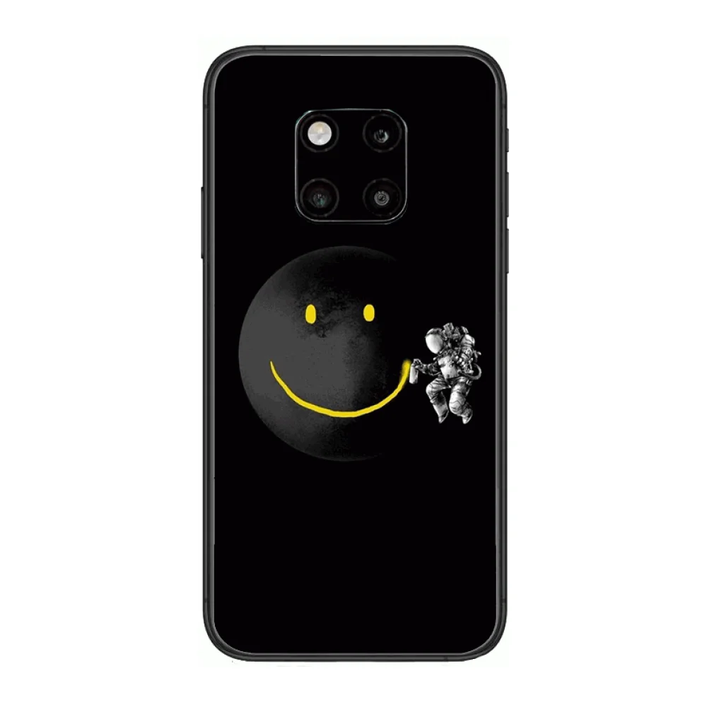 

Astronaut cute tide illustration Anti-fall matte plus Small fresh Phone Case For Huawei mate 30 10 20 40 Lite Smart Z Pro Black