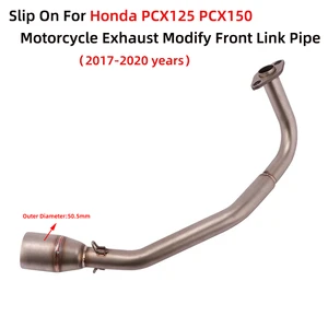 Slip On For Honda PCX125 PCX150 PCX 125 150 2017-2020 Motorcycle Exhaust Escape Modify Muffler Front Link Pipe Stainless Steel
