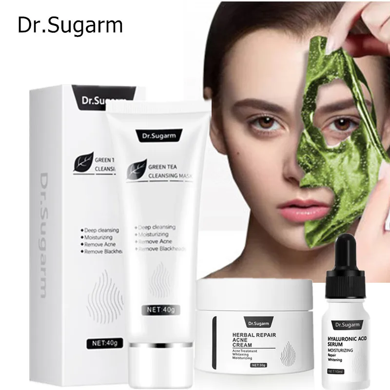 Dr.Sugarm лица с гиалуроновой кислотой Сыворотки Зелёный чай очищающая увлажняющая