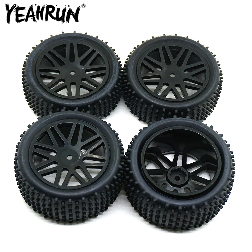 

4 шт. передние/задние пластиковые колесные диски YEAHRUN с резиновыми шинами для внедорожников 1/10 Axial 90026 Yeti RC Rock Crawler