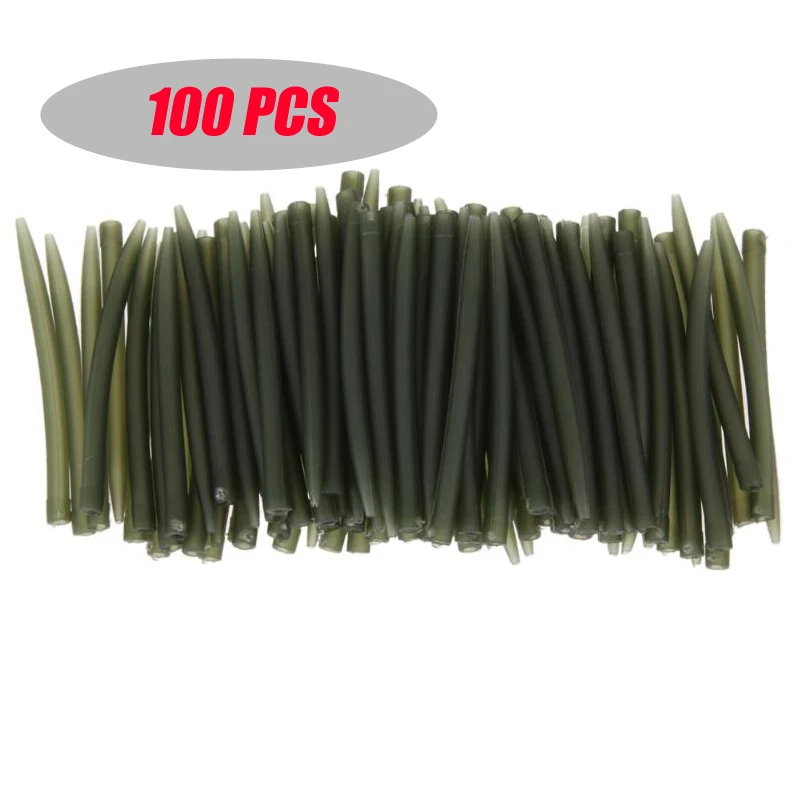 

100PCS Terminal Carp Fishing Anti Tangle Sleeves Connect with Fishing Hook Rubber Tip Tube Positioner Terminal Fishing Tackles
