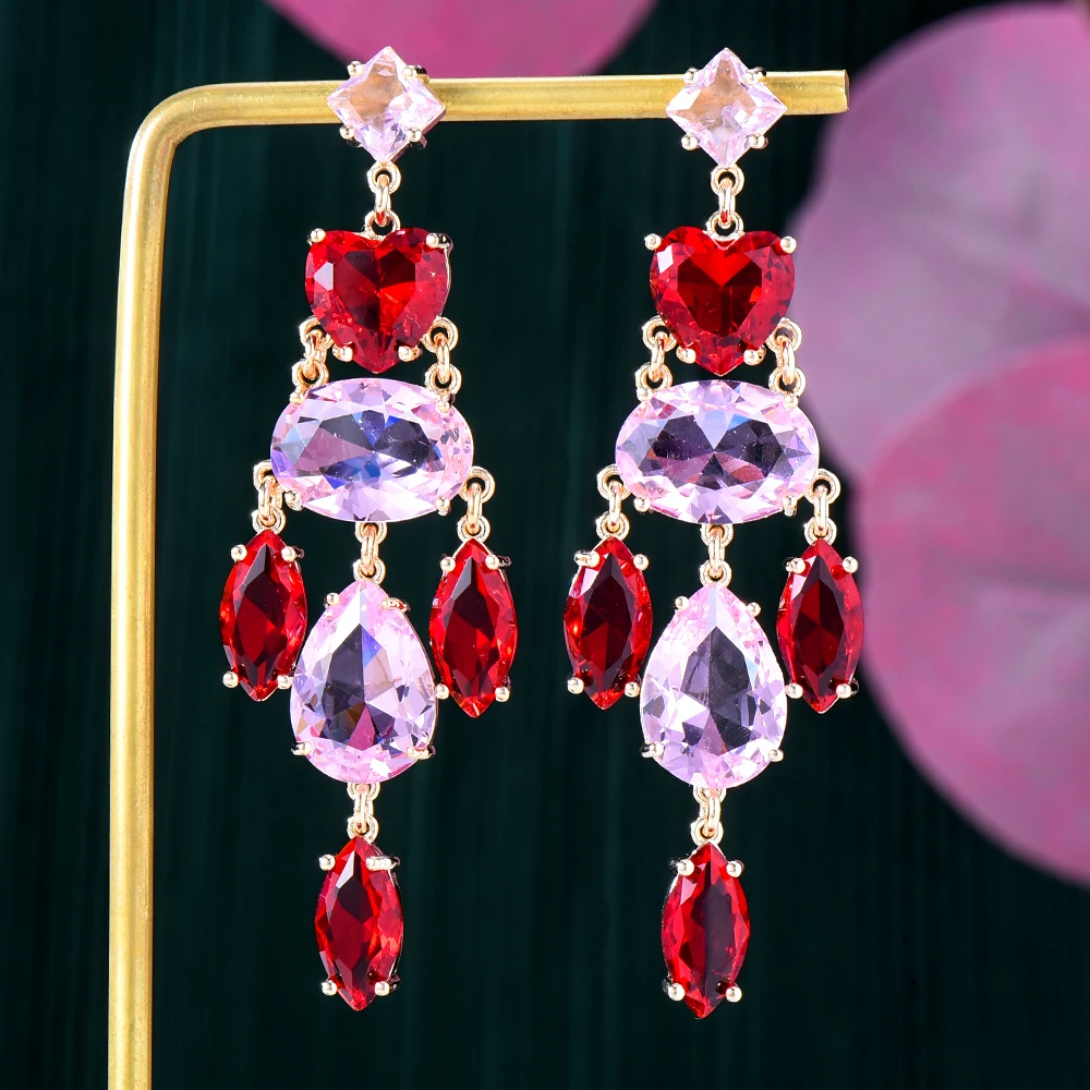 

SisCathy Fashion Hanging Earrings for Women Luxury Cubic Zirconia Noble And Elegant Crystal Wedding Banquet Party Jewelry Female