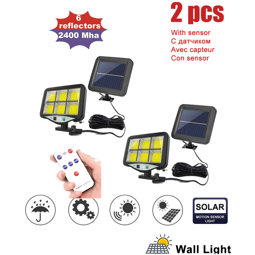 

2pcs seperable Solar Lights Adjustable solar Lamp IP65 Waterproof Motion Sensor Light Wide Angle Illumination for Garage Garden