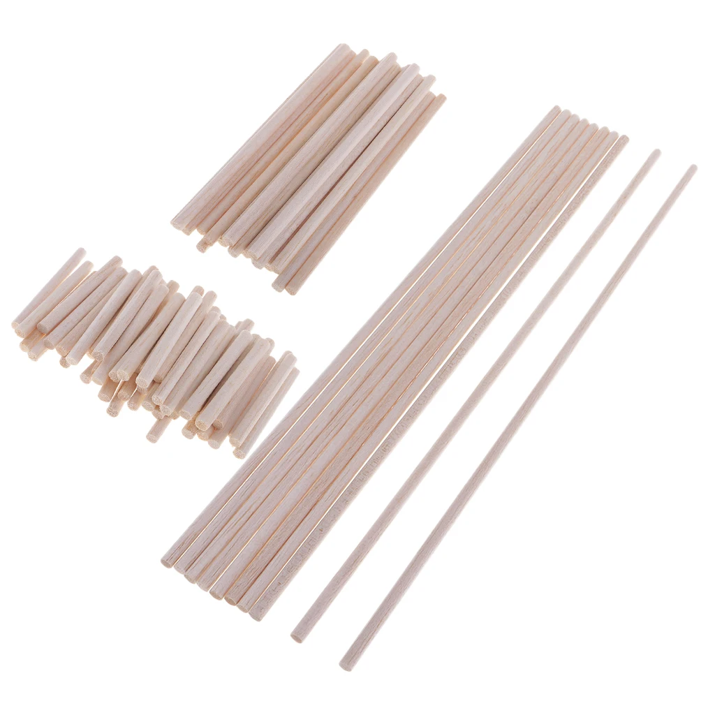 10/20/50pc Balsa Wood Unfinished Craft Round Sticks Dowel Rod Model Building | DIY Crafts