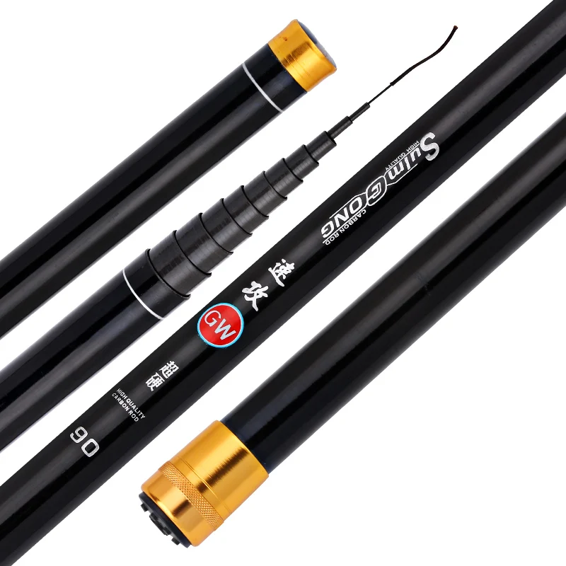 

High Carbon 8m 9m 10m 11m 12m 13m Power Hand Pole Fishing Rod Ultra Hard Super Light Telescopic Rod Stick Spare tip A419