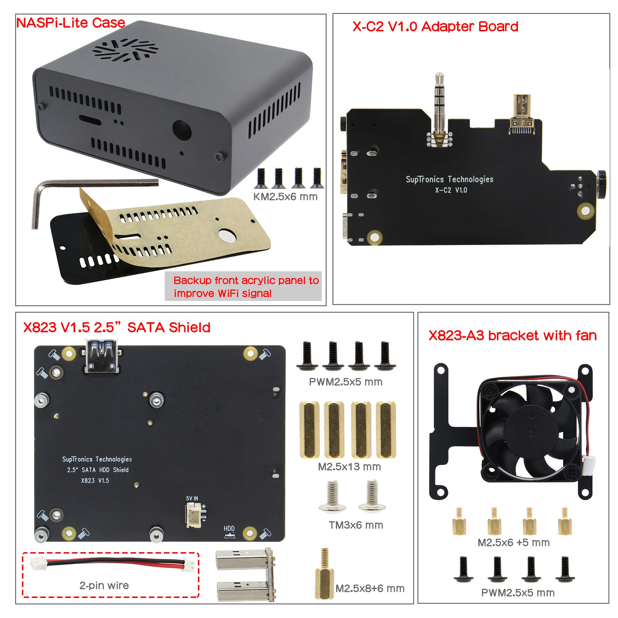 Raspberry Pi 4 Модель B NASPi Lite 2 5 дюйма SATA HDD/SSD Sheild и металлический чехол с охлаждающим