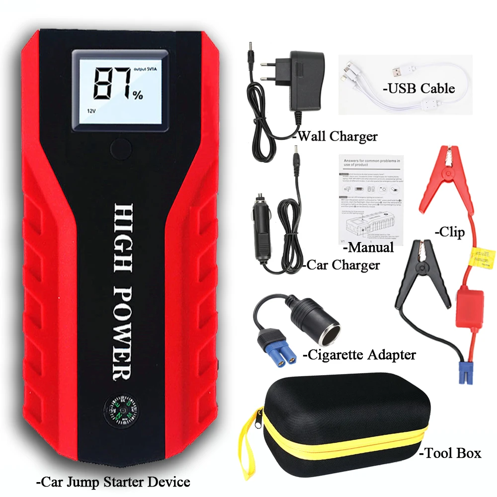 

GKFLY High Power 20000mAh Car Jump Starter 1000A 12V Starting Device Power Bank Car Charger For Car Battery Booster Buster LED