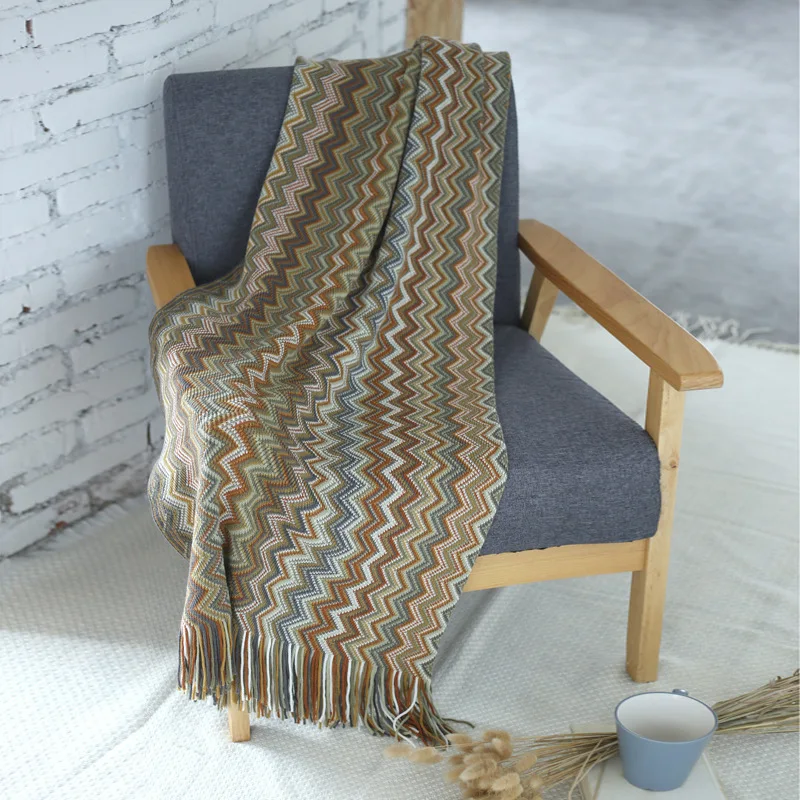 

Children's Blanket Bohemian Knitted Blanket European American Blanket Sofa Blanket Model Room Decorative Blanket and Towel
