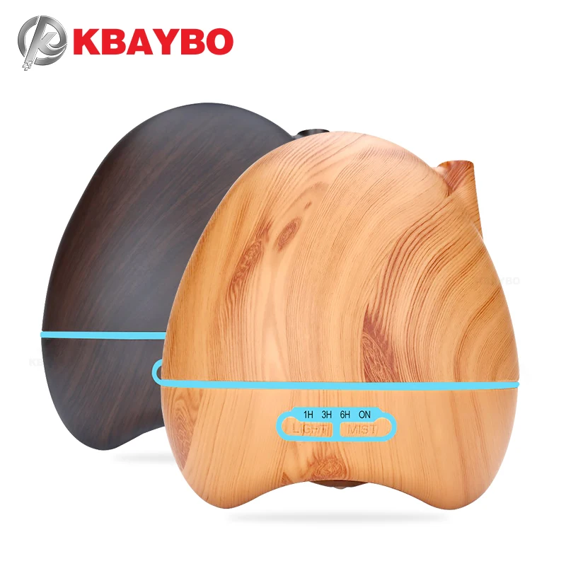 

KBAYBO 300ML Wood grain aromatherapy essential oil diffuser home ultrasonic humidifier purifier with 7 colors LED