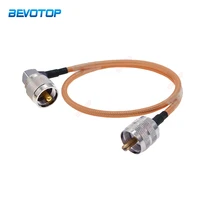 1pcs rg142 pl259 uhf male plug to pl259 uhf male right angle plug connector rf jumper pigtail cable rg 142 15cm 25m