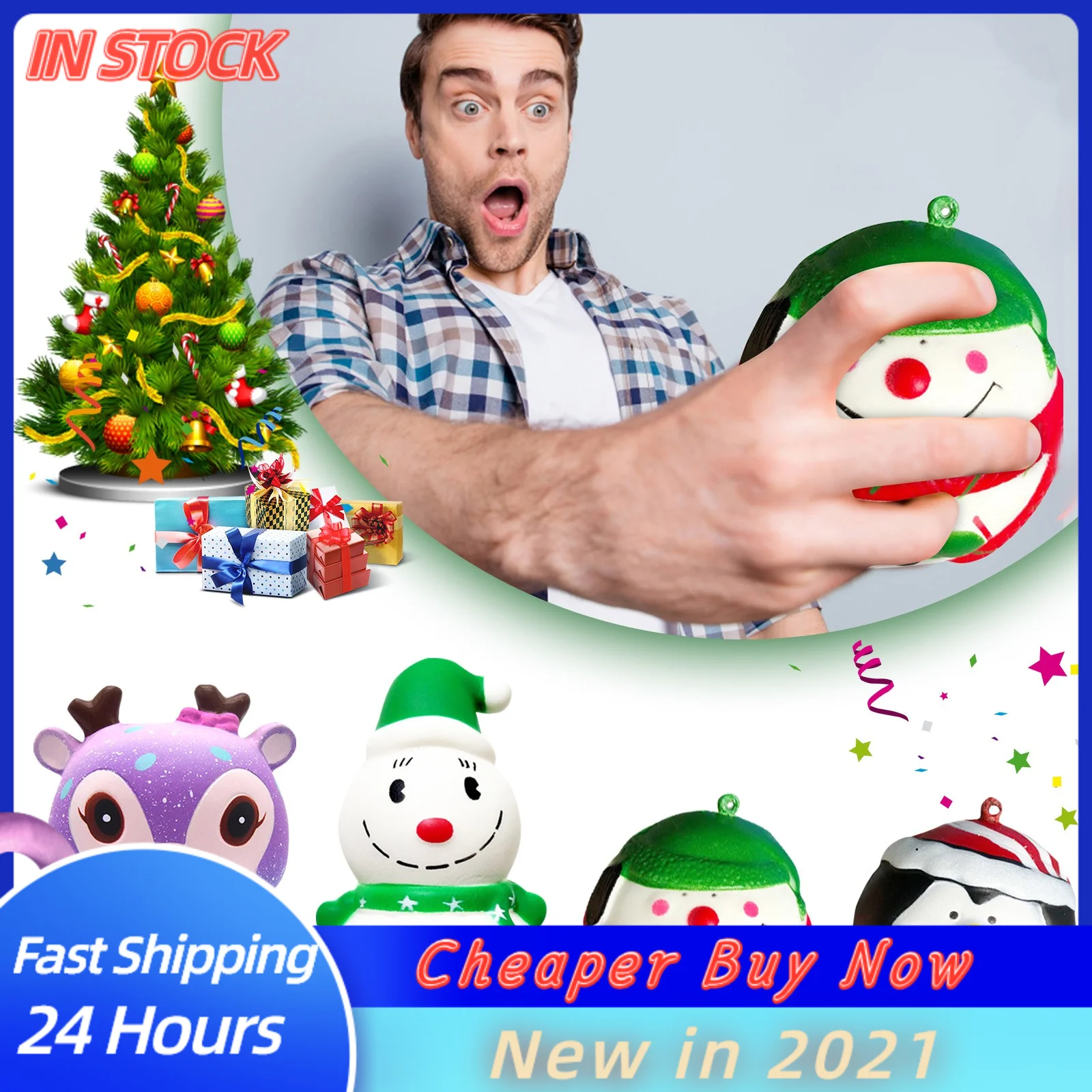 

Рождественская коллекция с изображением тыквы мороженого, медленно восстанавливающие форму игрушки для снятия стресса, Детские сенсорные ...