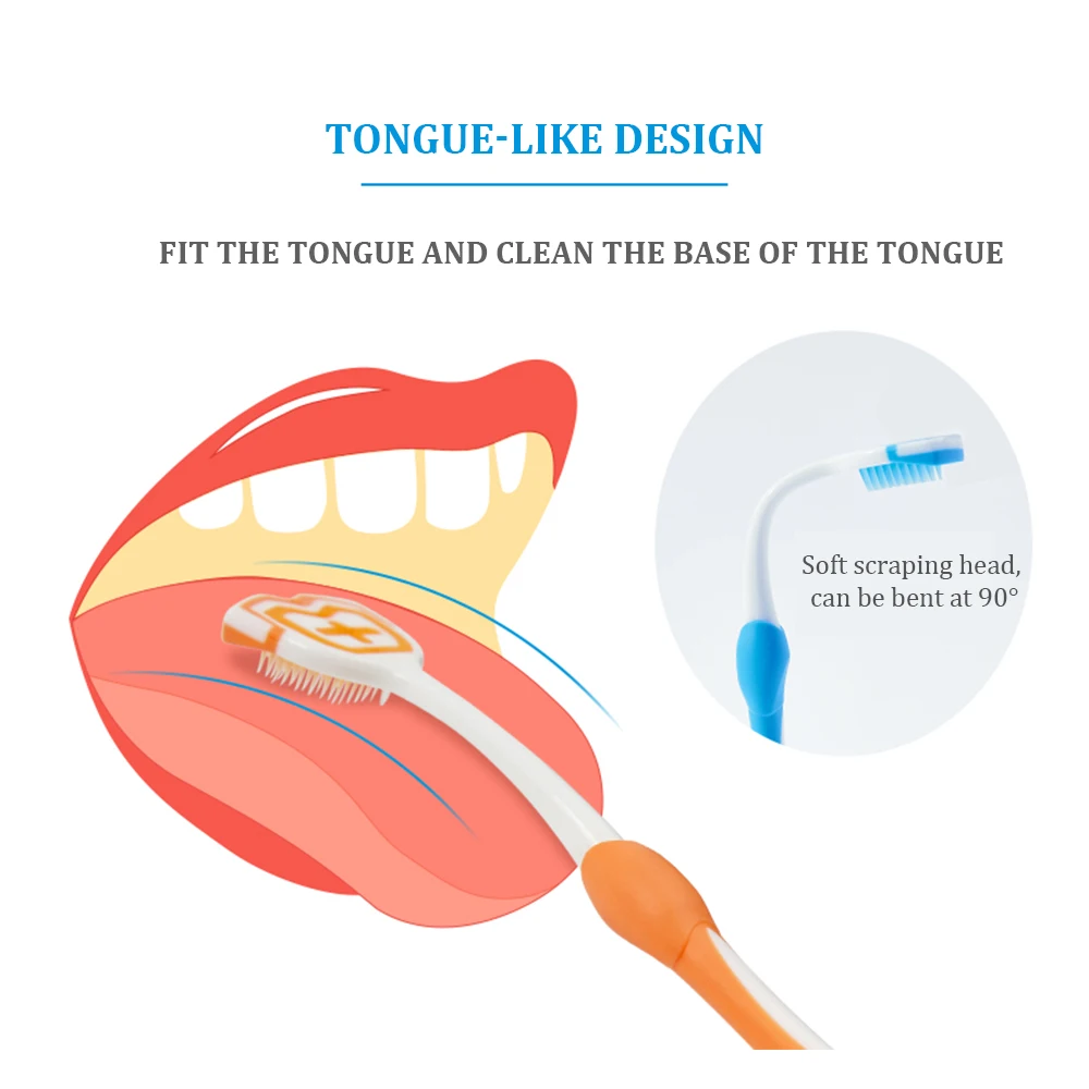 2 шт силиконовый скребок для языка рукоятка покрыта нескользким материалом язык