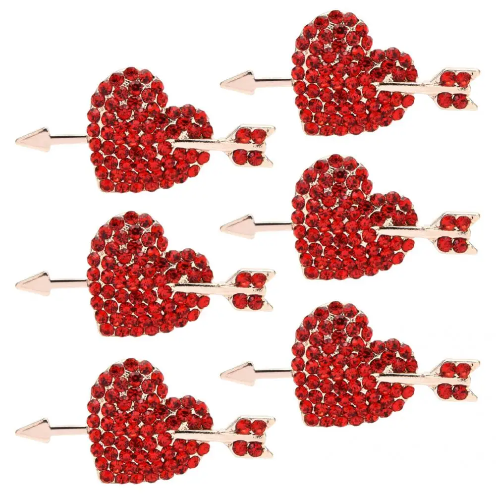

Solid Color 6Pcs/Set Attractive Exquisite Heart Shape Napkin Clip Wide Application Napkin Buckle Durable for Banquet