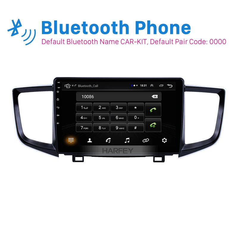 Harfey Car AutoStereo HD Android8.1 Radio 2Din GPS for Honda Pilot 2016 2017 2018 Multimedia Player support Mirror Link OBD2 DVR |