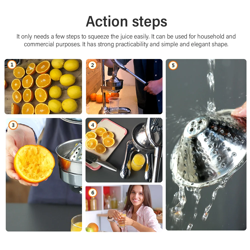 Ручной пресс из нержавеющей стали соковыжималка для цитрусовых лимона апельсина