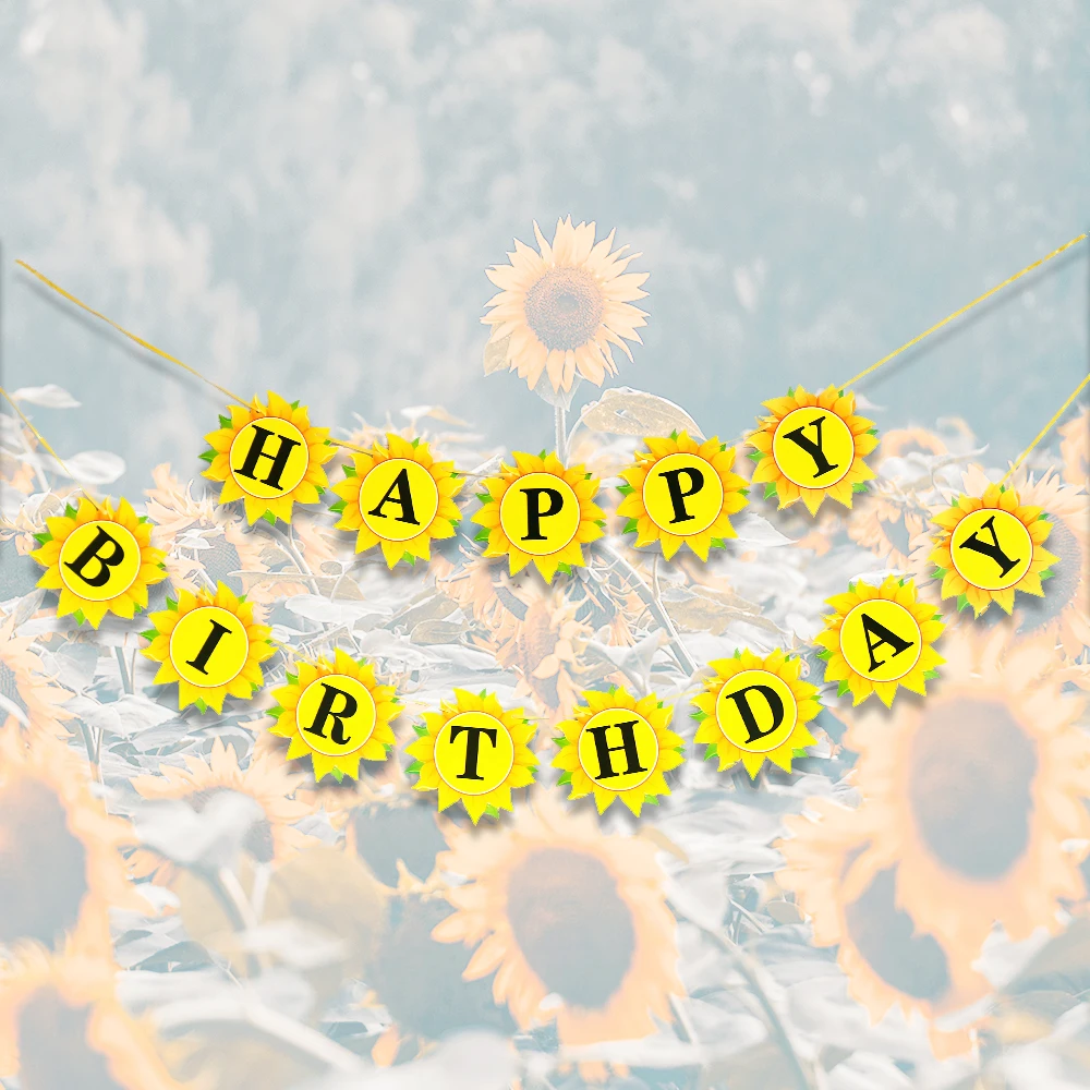 Баннеры в виде подсолнухов 1 комплект|Украшения своими руками для вечеринки| |