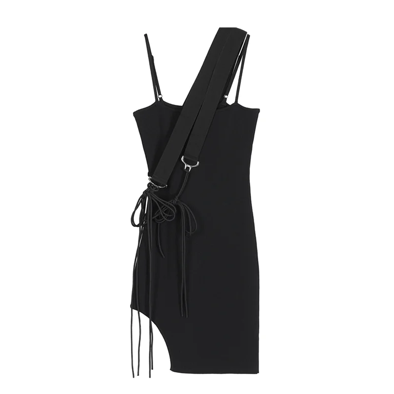 

Macheda Fashion Women Solid Spaghetti Straps Backless Sleeveless Sexy Dresses Bottom Length Adjustable Ladies Casual Dress Ne'w