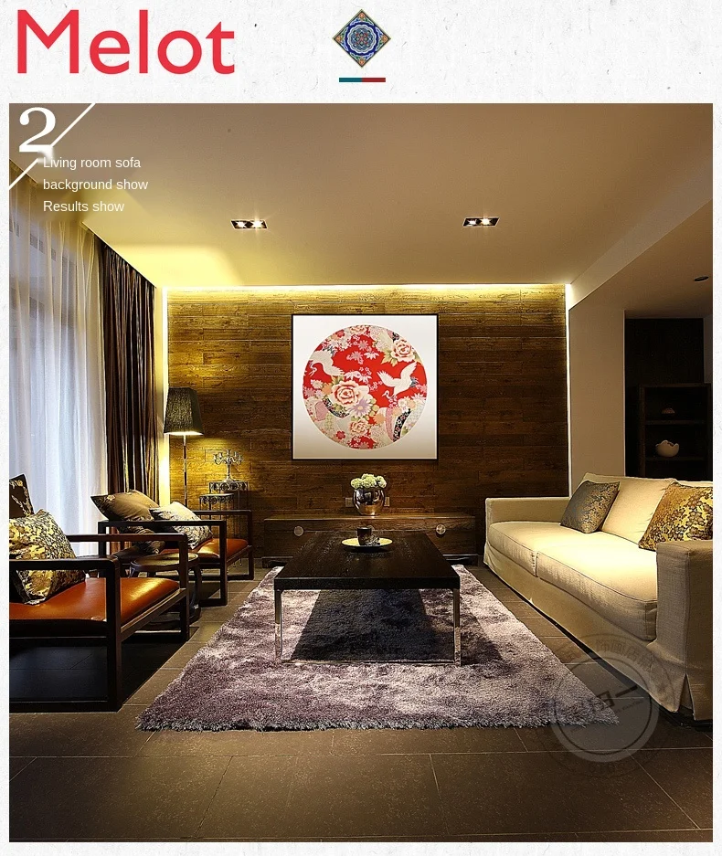 

New Chinese Style Combination round Decorative Painting Living Room Hall Entrance Painting Ink Painting Auspicious Wall Painting