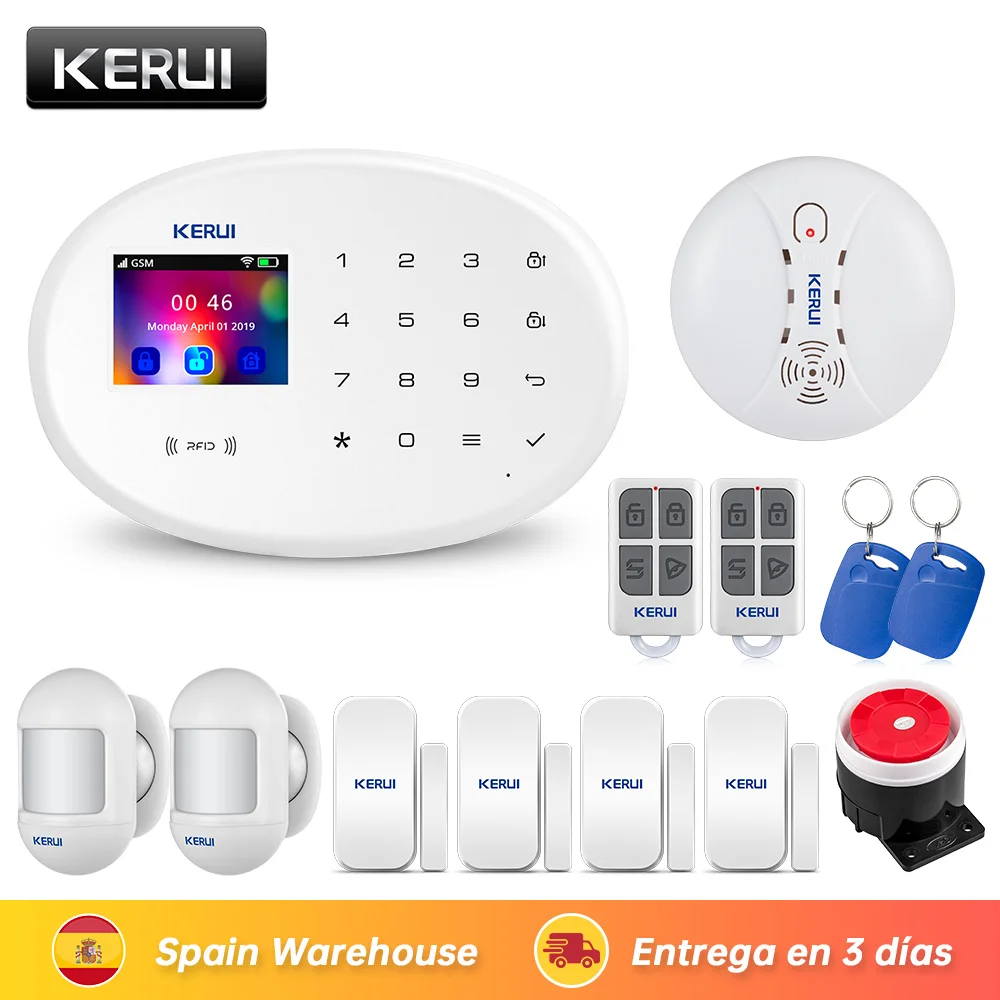 KERUI Wi Fi GSM умная домашняя система охранной сигнализации с 2 4 дюймовым TFT сенсорной