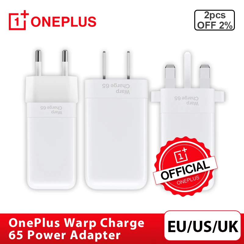 Adaptador de corriente OnePlus Warp Charge 65 Original, OnePlus Enchufe europeo para Nord 2/9/9R/9 Pro/8T/8/7T Pro, carga r&aacute;pida-0