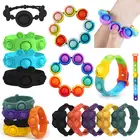 Пузырьковая сенсорная игрушка, игрушки-антистресс для детей и взрослых, Сжимаемый браслет, игрушка для снятия стресса при аутизме