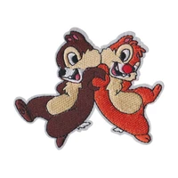 cartoon anime two squirrels chip n dale patch iron on embroidered clothes patches for girl boy clothing stickers decoration