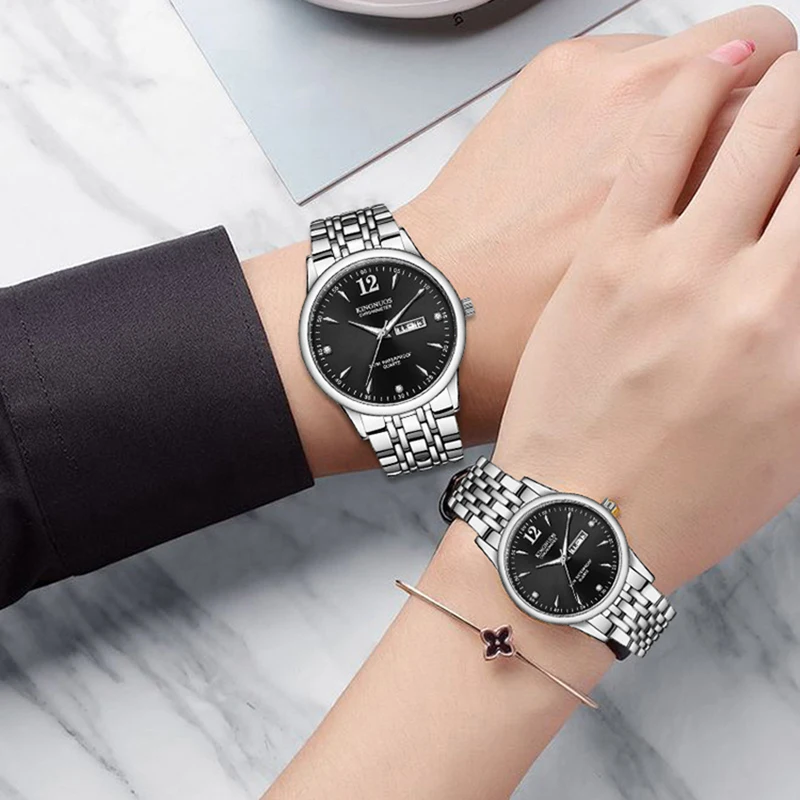 Розовое золото любовник часы минимализм нержавеющая сталь Мужчины Женщины