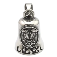 creative design high quality metal cool mechanical style motorcycle engine bell pendant necklace