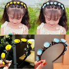 2022 милые цветочные челки, фиксированные плетеные повязки для волос, зажимы для волос для девочек, детские аксессуары для волос