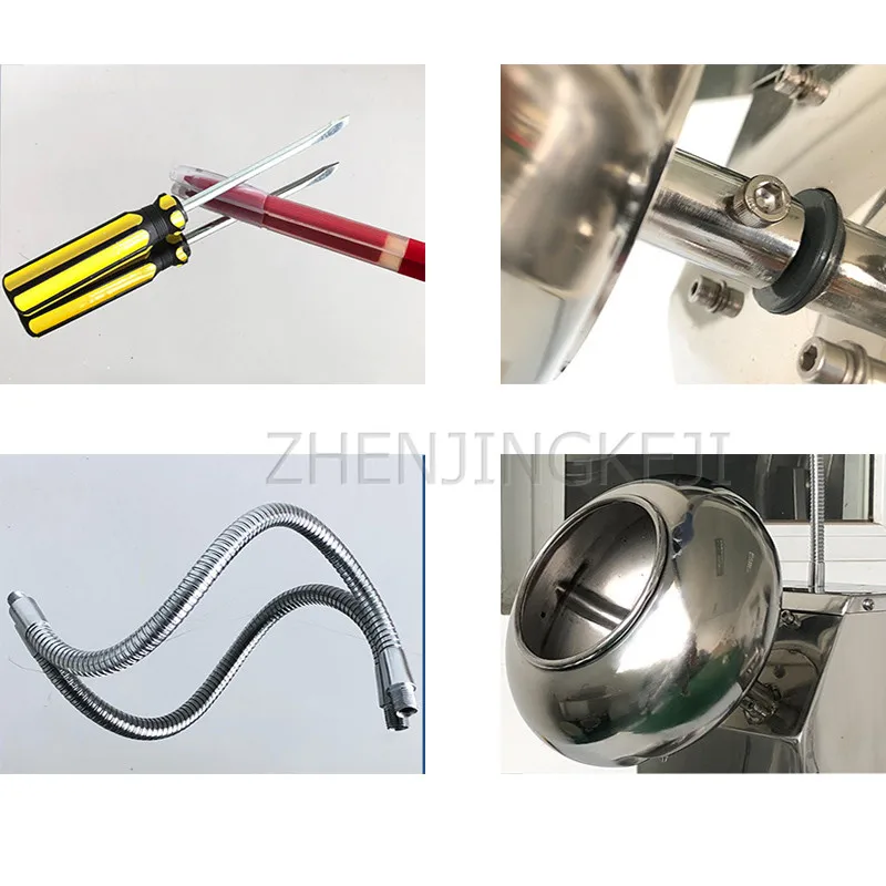 

Small Coating Machine Pill Polishing Mixing Tools Chocolate Beans Candy Coating 220V Stainless Steel Food Processing Equipment