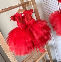 infant dress baby christmas bowknot pink and red party dresses for baby girl birthday dress 1 14 year