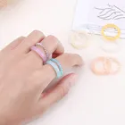 Кольцо женское весеннее разноцветное, с кристаллами, 2 шт.