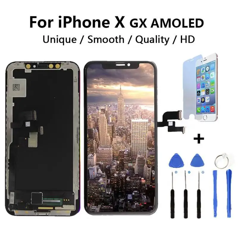 

High Quality LCD For iPhone X GX LCD AMOLED No Dead Pixel Display perfect 3D Touch Screen Assembly Replacement Pantalla TFT LCD