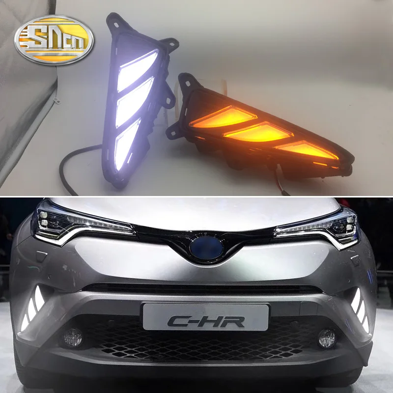 

For Toyota CHR C-HR 2017 2018 LED Daytime Running Light Fog Lamp Cover DRL Bumper Lights Turn Signal Lamp Dimmer Functions