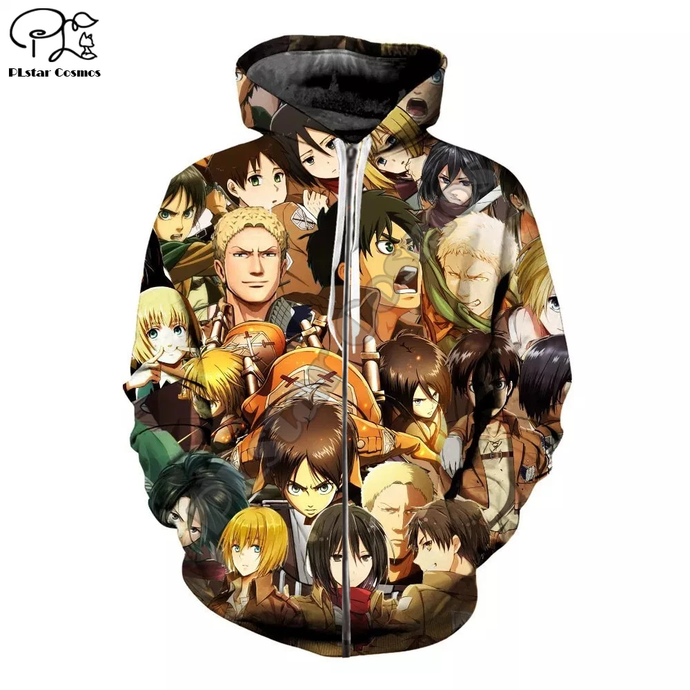 

Attack on Titan 3D Hoodie pullover cartoon Men Women Sweatshirts Autumn Print Anime Attack on Titan Hooded Cloths plus size AV-3