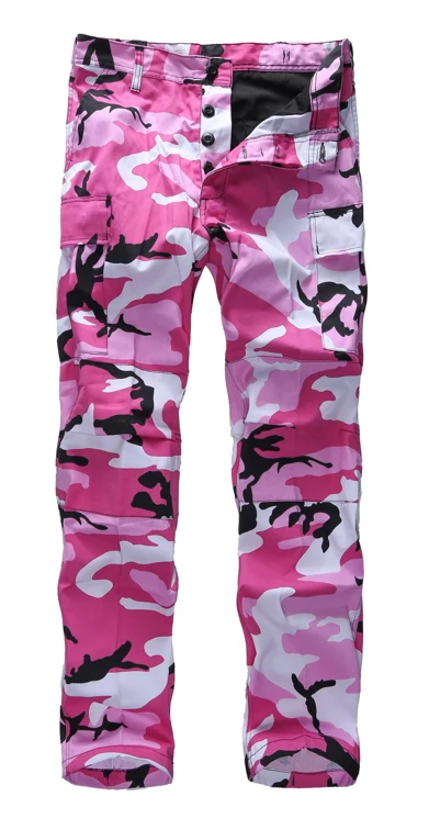 Pink Camo Мужские военные армейские БДУ брюки рабочие повседневные камуфляжные модные брюки карго - Цвет: Pink Camo