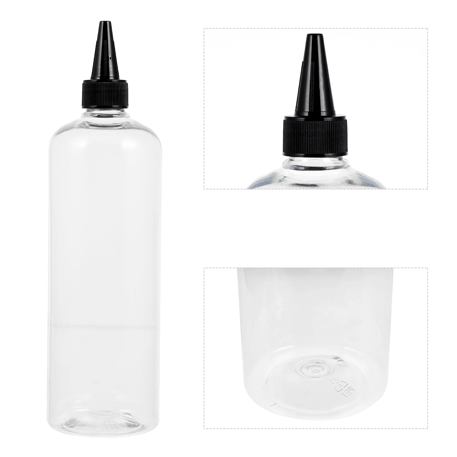 

5pcs 500ml Pointed Mouth Bottles Hair Dye Bottle Hair Color Bottle Applicator