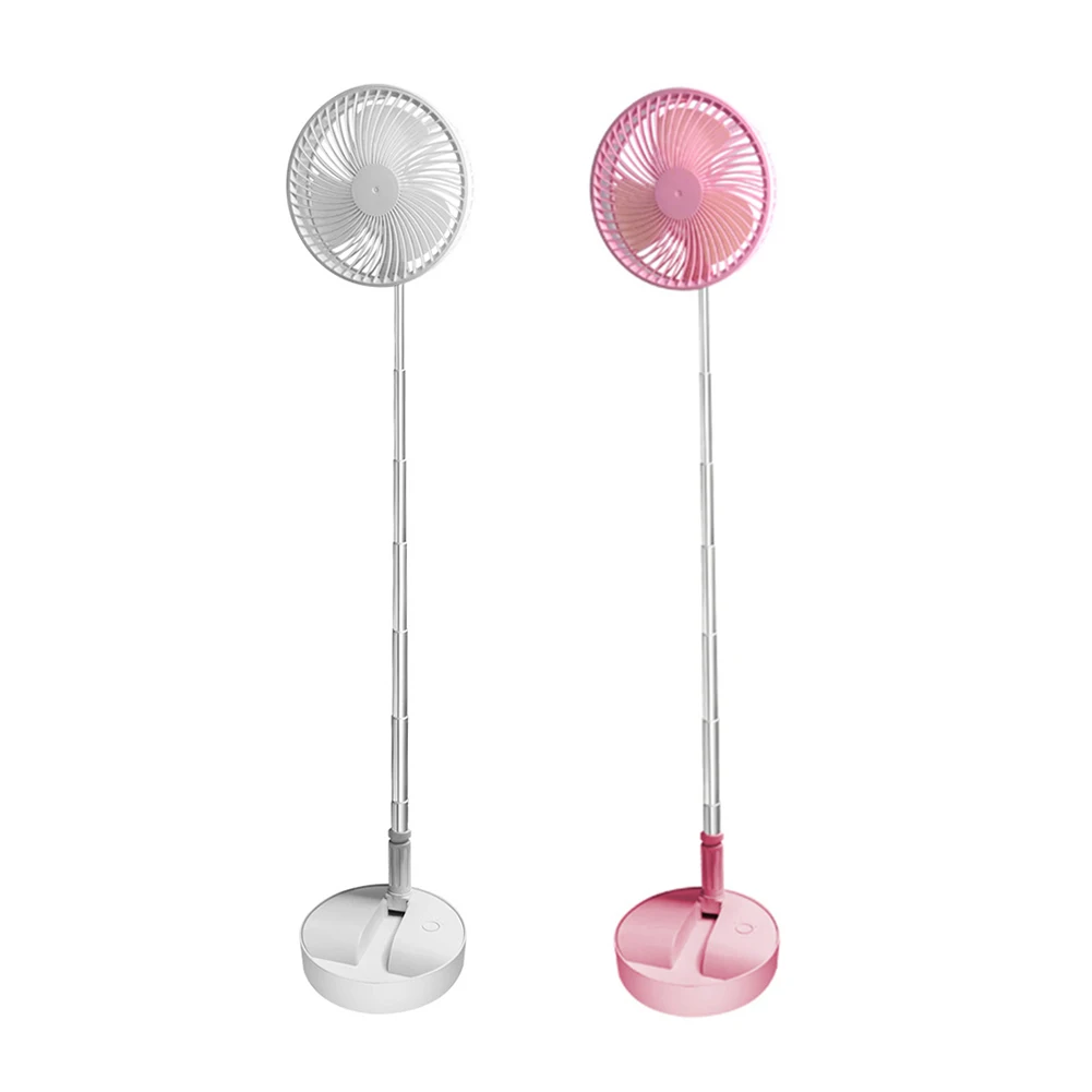 

Folding Telescopic Floor Fan Portable USB Rechargeable Summer Mute Silent Student Desktop Table Fan for Office Dormitory