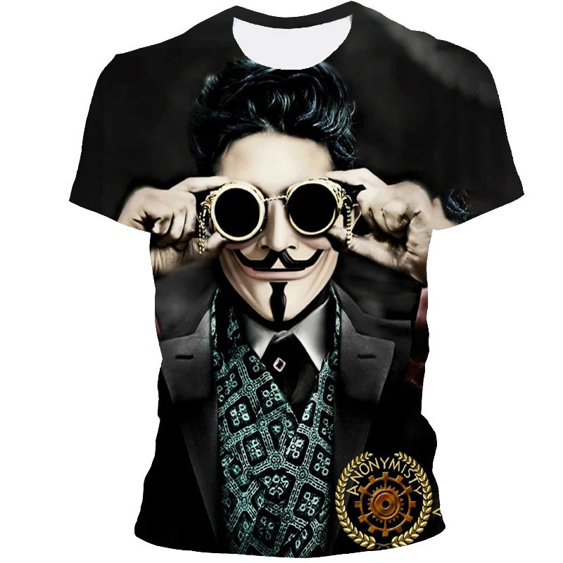 

2021 New 3D Fashion Clown Series Printed Street Hip Hop Men's Clothing Oversize