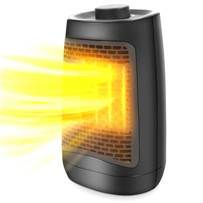 

US Plug 1200W 3 Modes Ptc Portable Mini Space Heater for Office&Home with Overheating and Tilt Protection(Black)