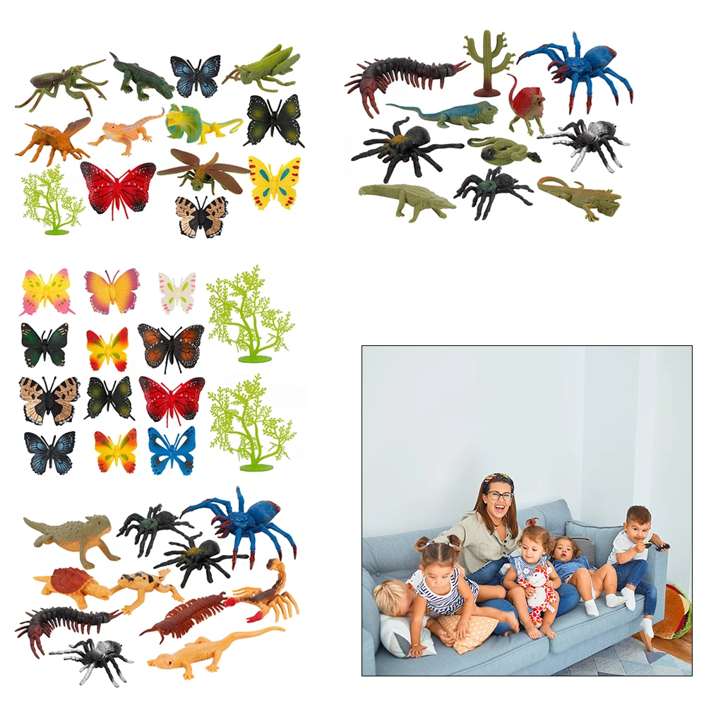 Modelo de insectos para ni&ntilde;os, juguete divertido realista, regalo de fiesta de navidad-3