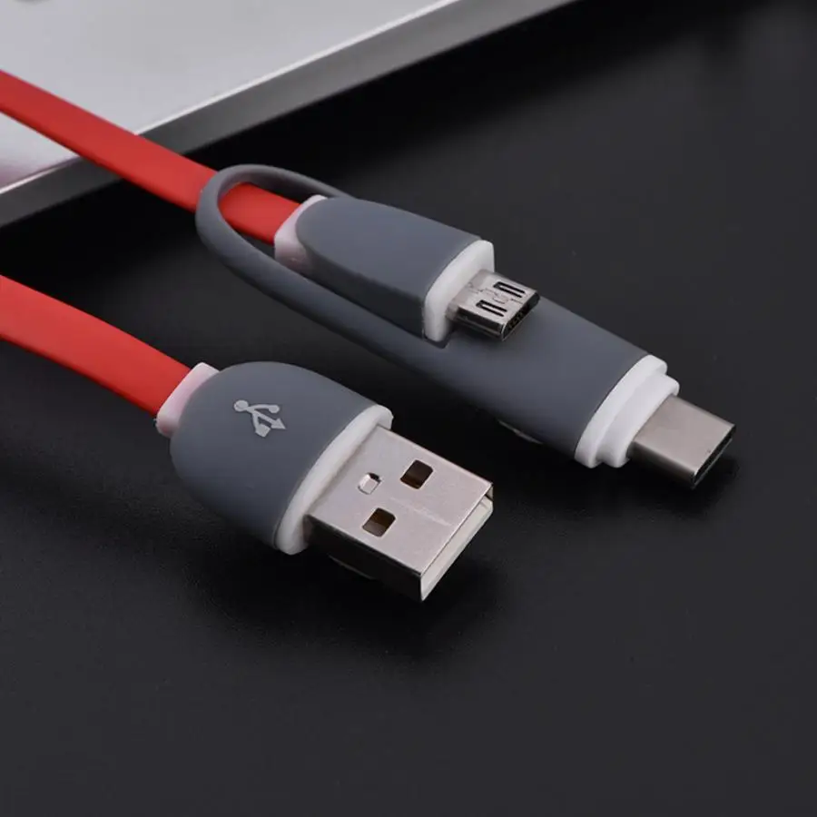 2 в 1 Micro USB и USB-C type C кабель для быстрой зарядки и TPE кабель для передачи данных для samsung Xiaomi huawei телефонов планшетов