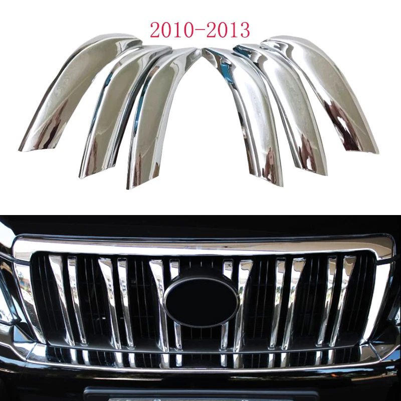 Для Toyota Land Cruiser 150 Prado 2010-2017Chrome передняя сетчатая накладка на бампер вставка