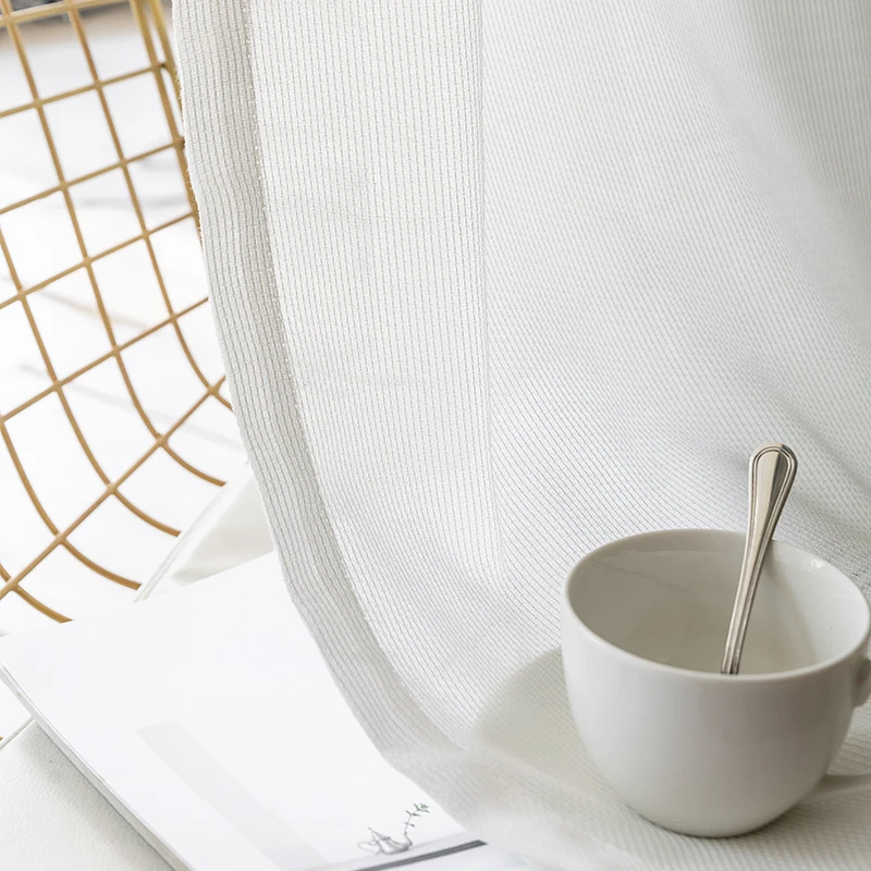 Занавески из белого тюля для гостиной современные оконные занавески прозрачные